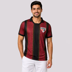 Camisa São Paulo Esportiva Manto Sagrado Preta e Bordô
