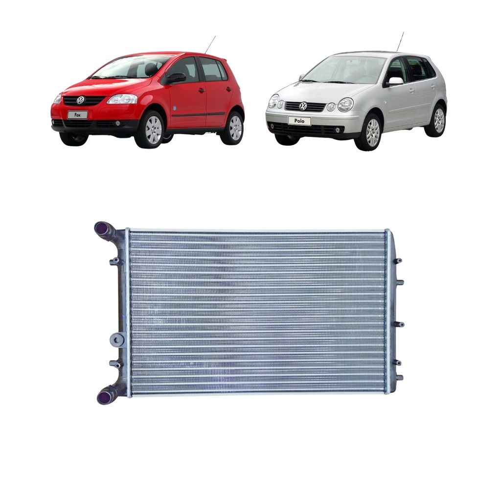RADIADOR FOX POLO 1.0 1.6 2.0 COM ENGATE RAPIDO 2003 2004 2005 2006 2007 2008 2009 2010