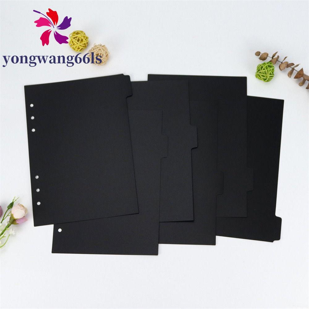 YONGWANG Divisor De Índice Papel Interno 6 Furos Bonito Material Escolar De Papelaria Separador De Fichário Preto