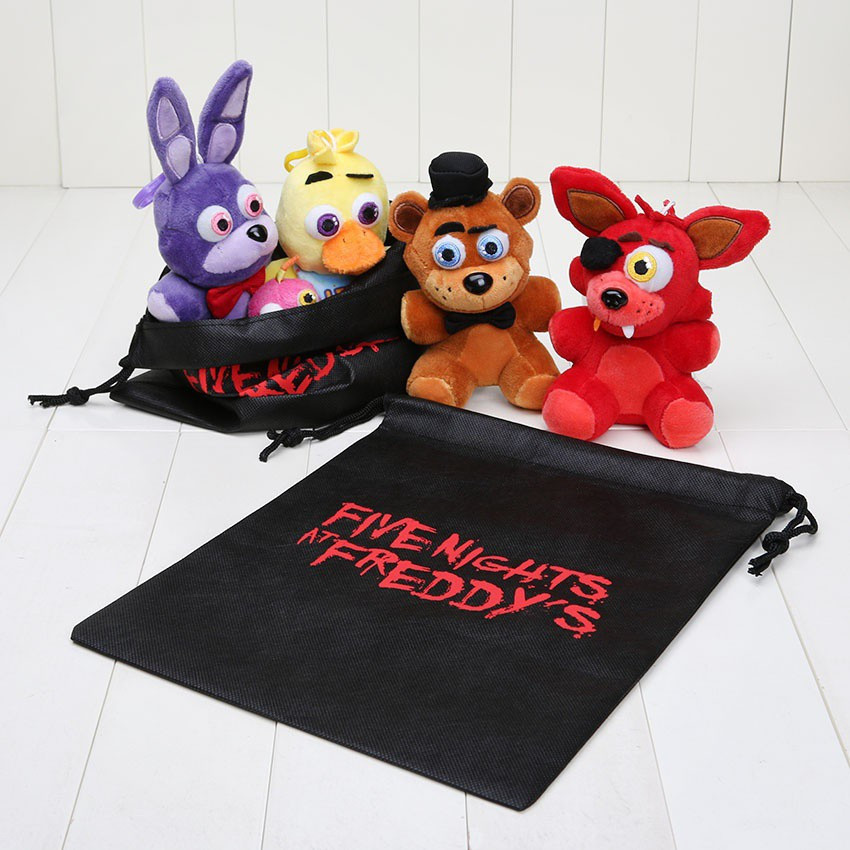 Five Nights at Freddy's Foxy Bear Bonnie Chaveiros De Brinquedo De Pelúcia Pingentes Com Bolsa FNAF Toys