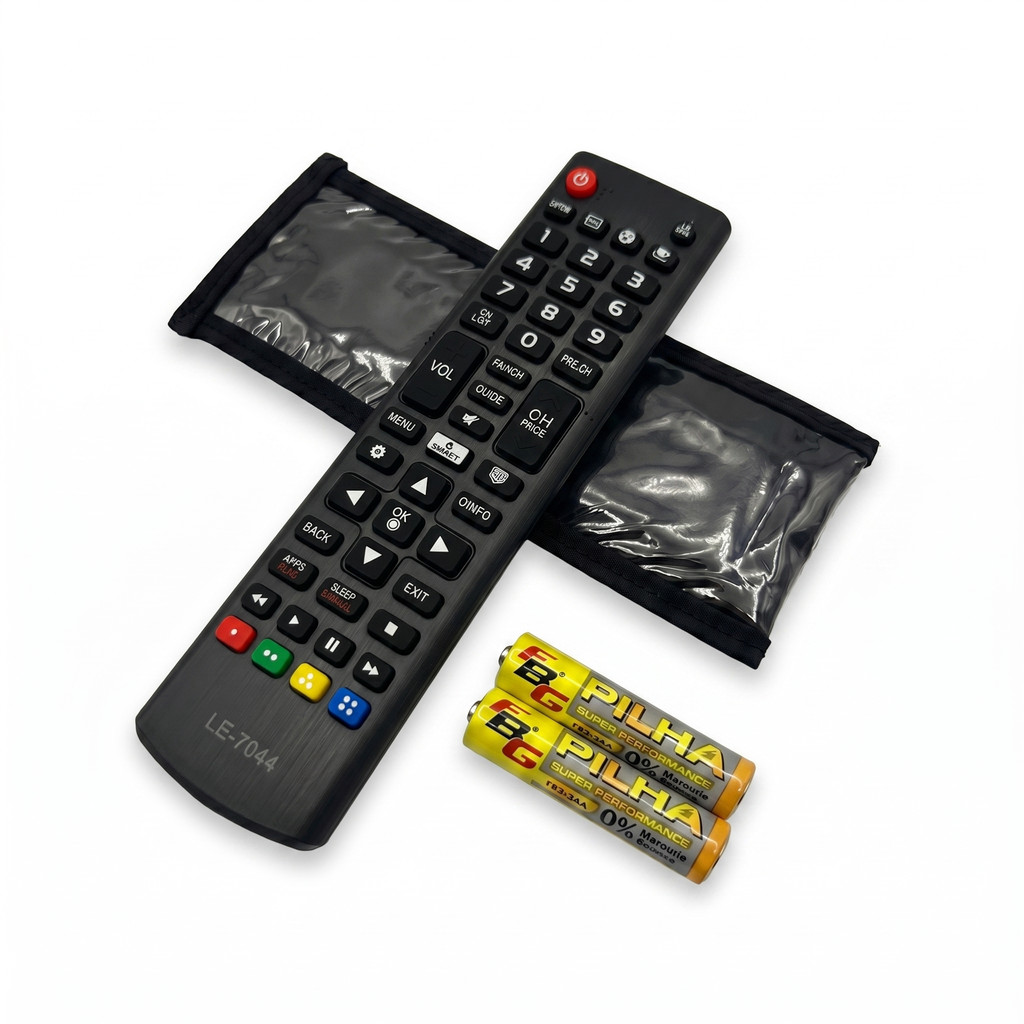 Kit Controle+Capa+Pilha Compatível TV LG Samsung Universal LE-7044