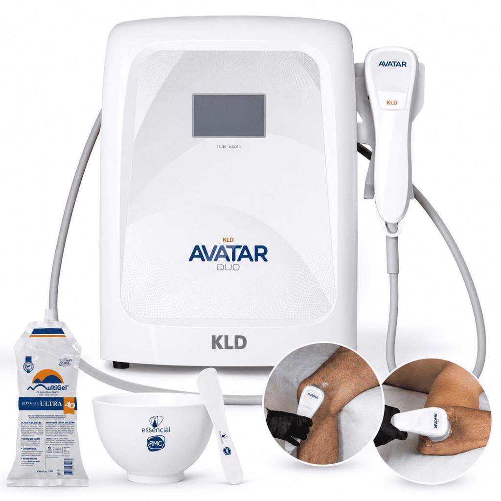 Avatar Duo KLD Ultrassom Terapêutico 1 e 3 MHz para Fisioterapia e Estética com Gel 1kg e