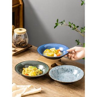 Talheres japoneses prato profundo prato de cerâmica prato criativo doméstico hotel ocidental comida placa sopa hotel pla