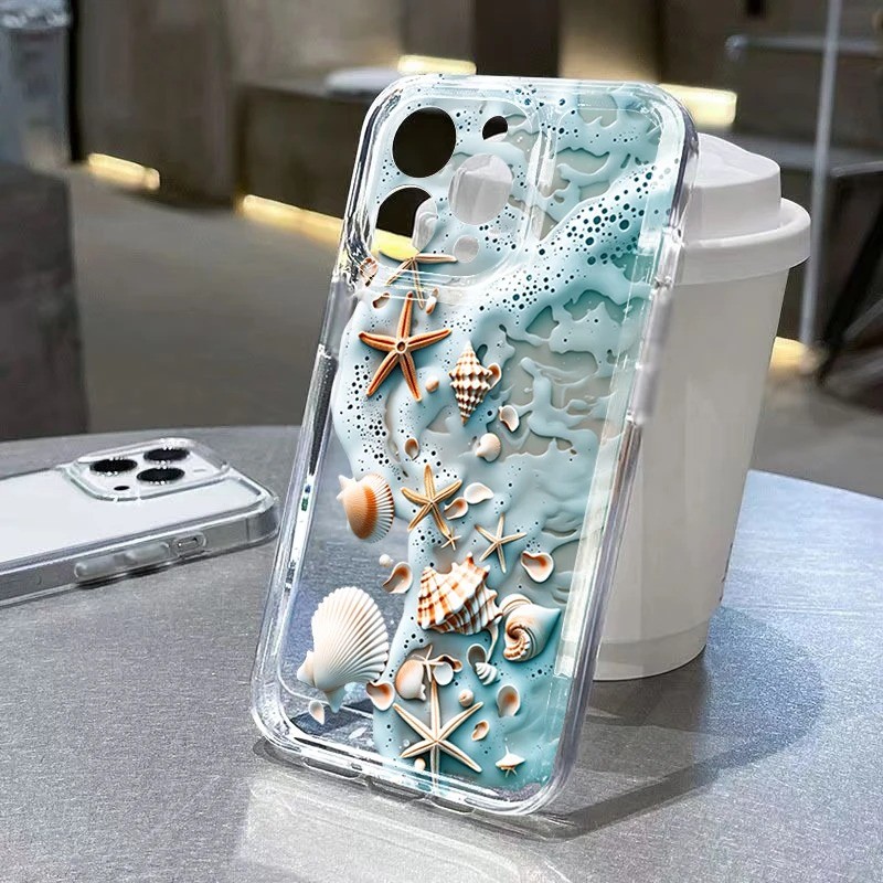 Capa De Tartaruga Marinha De Concha De Praia Para Samsung Galaxy A57 A17 A56 A36 A26 A55 A16 A15 A07 A06 A54 A53 Shell C