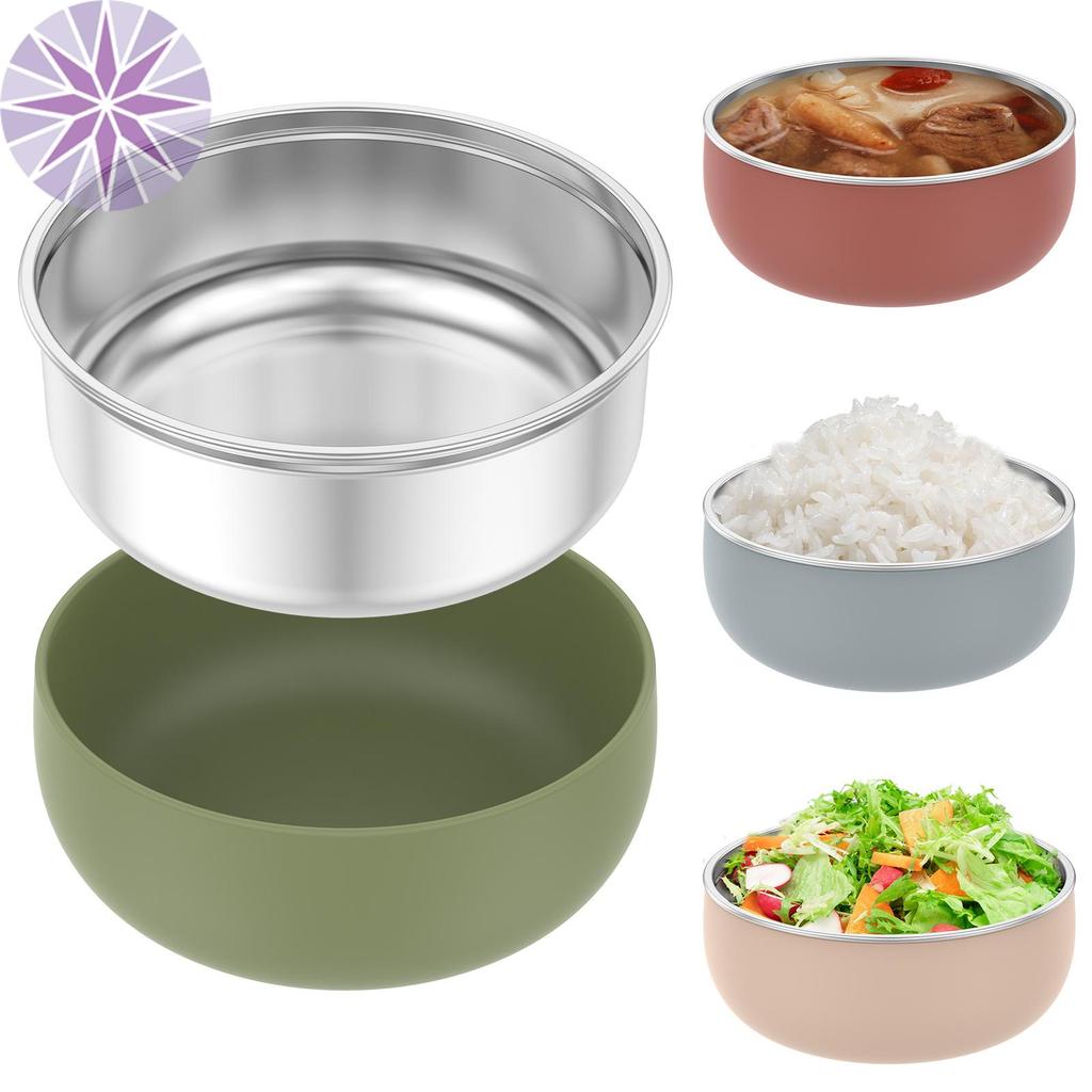 Tigela Estável Para Crianças Pequenas , 4 Unidades , À Prova De Ferrugem , Aço Inoxidável , Com Concha De Silicone Remov