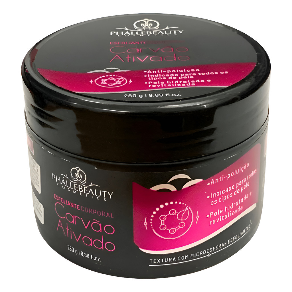 Esfoliante Corporal Carvão Ativado Phállebeauty Cosméticos