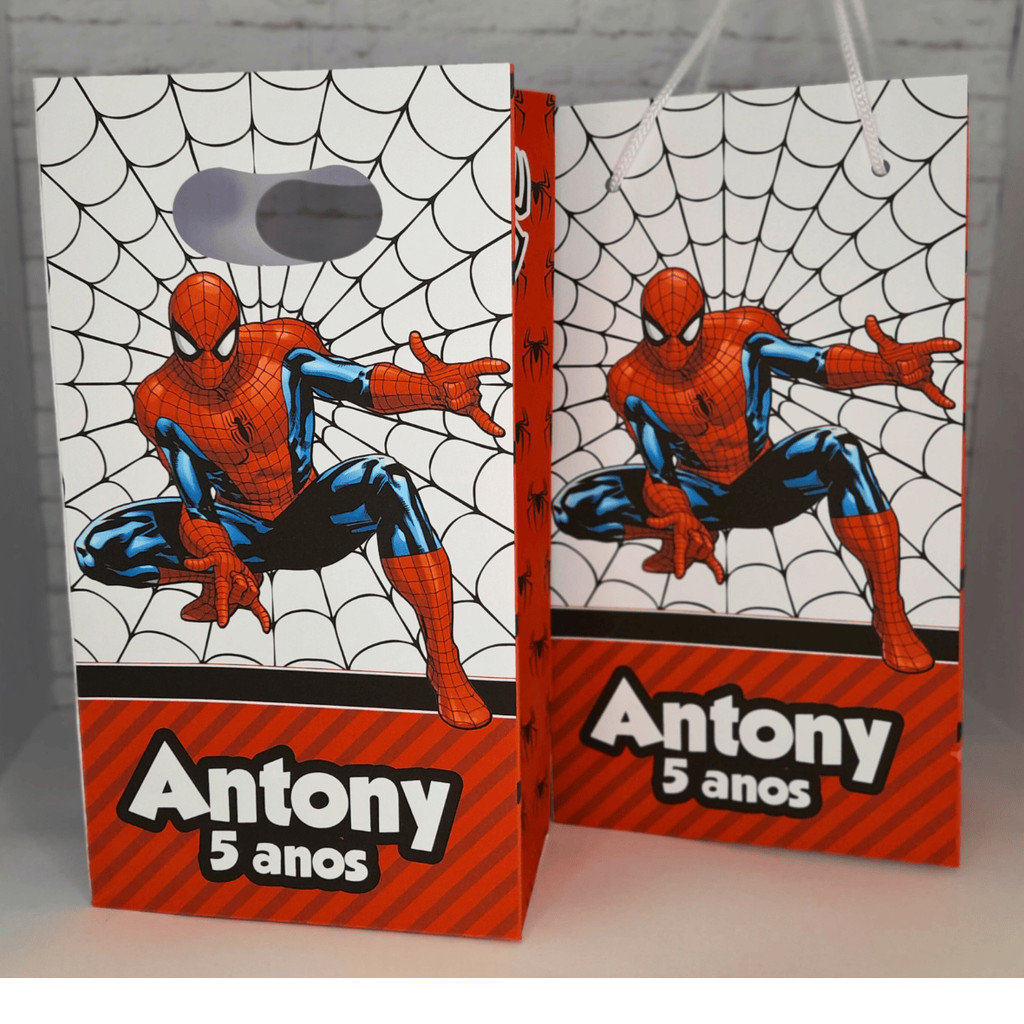 PEGUE E MONTE - SACOLINHA PERSONALIZADA HOMEM ARANHA, MIMO PARA FESTA, LEMBRANCINHA DE ANIVERSÁRIO, PERSONALIZADOS