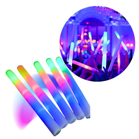 Kit 10 - 20 - 30 - 40 - 50 Bastão De Led Espuma 3 Fases Neon Festas Rave Casamento Carnaval em Oferta na Shopee