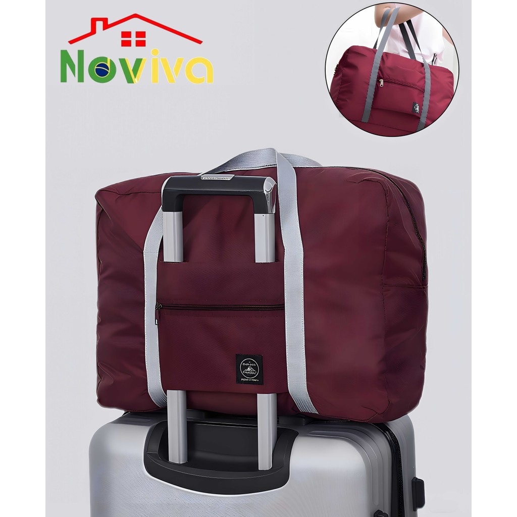 Noviva Bolsa de Viagem Dobrável À Prova D'água Leve Compacta | Organizadora para Roupas Turismo Férias Acessórios