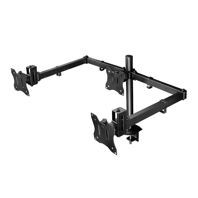 Suporte Articulado Para 3 Monitores Zinnia TMS 300, 13 Pol a 27 Pol, Preto, ZNO-TMS300-BK01