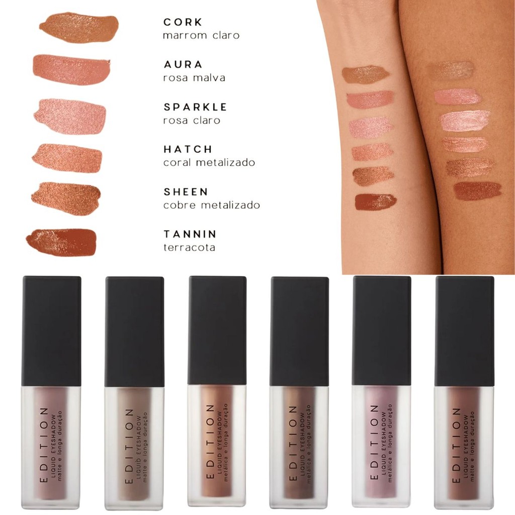 Sombra Líquida Océane Liquid Eyeshadow Maquiagem Olhos Glam Brilho Matte Glitter Intenso