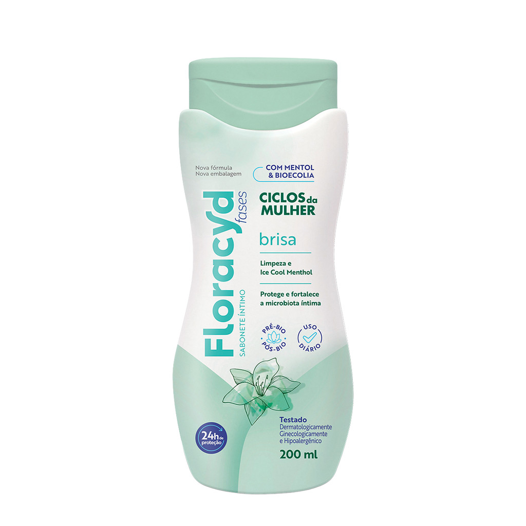 Floracyd Ciclos da Mulher Brisa - Sabonete Líquido Íntimo 200ml em Oferta na Shopee