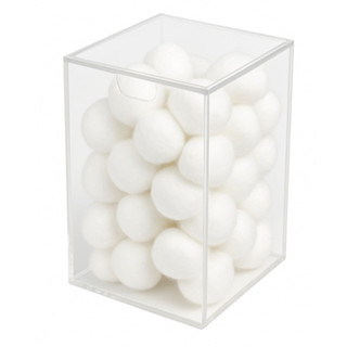 Organizador Porta Algodão Caixa em Acrilico com Tampa Transparente Manicure em Oferta na Shopee