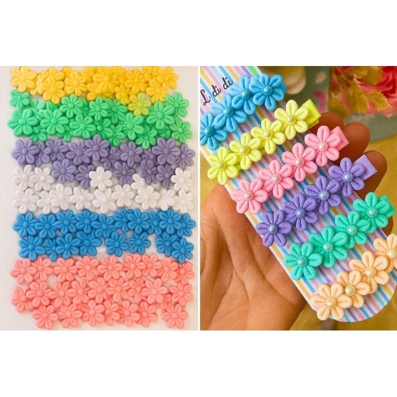 Florzinha PRENSADA 2x2cm  um com 200 UNIDADES. - para Laços e Tiara - Artesanato em Oferta na Shopee