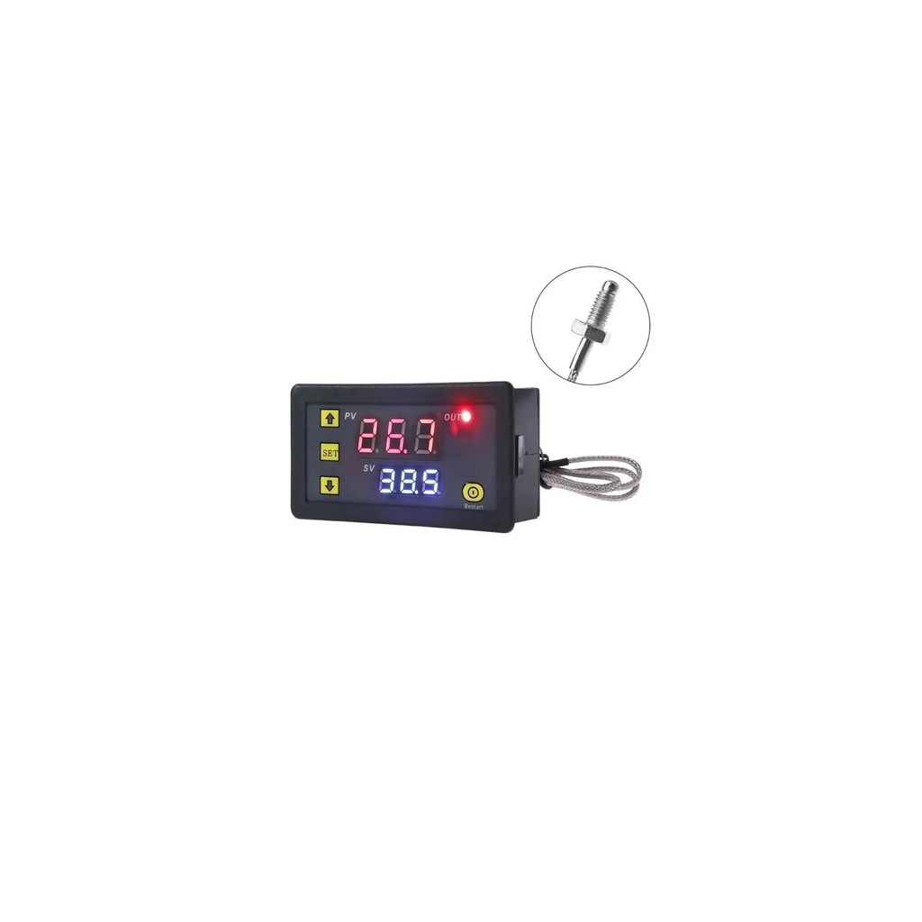 KIT 3UN Controlador Temperatura Termostato W3230 Termopar 500 Graus com Termopar