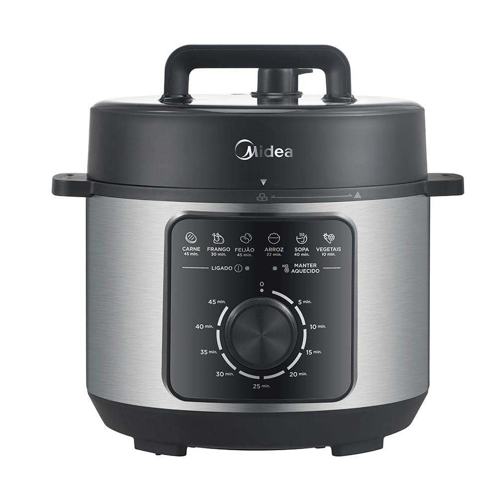 Panela de Pressão Elétrica Midea 4 Litros Preto e Inox - PPM4 - 220V