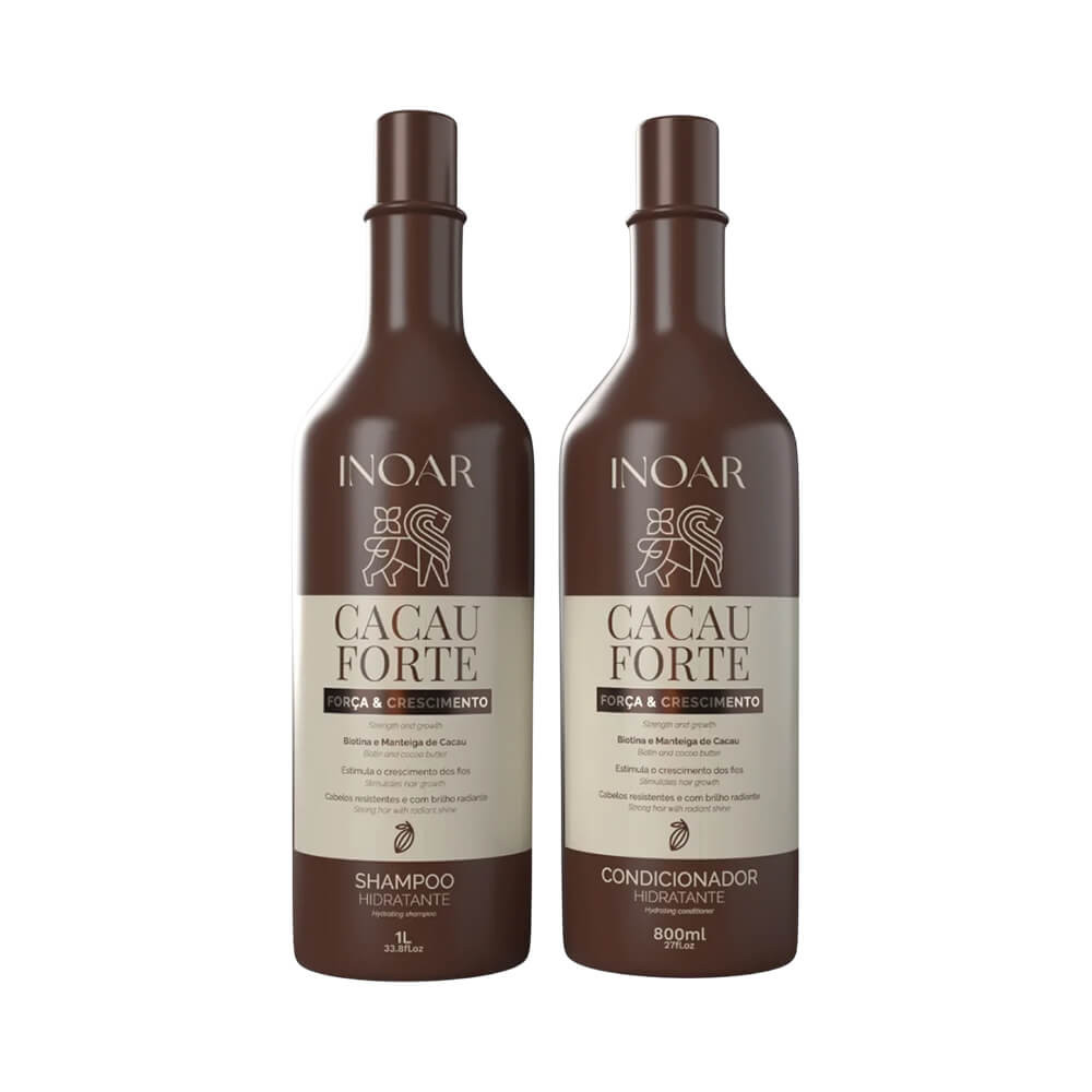 Kit Inoar Shampoo 1L + Condicionador 800ml Cacau Forte em Oferta na Shopee