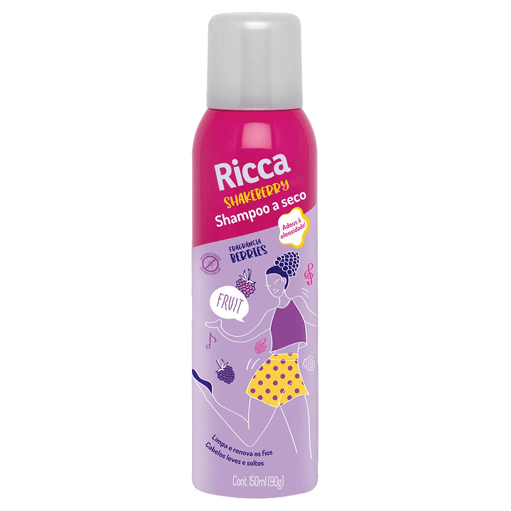 Shampoo a Seco Ricca ShakeBerry Berries 150ml em Oferta na Shopee