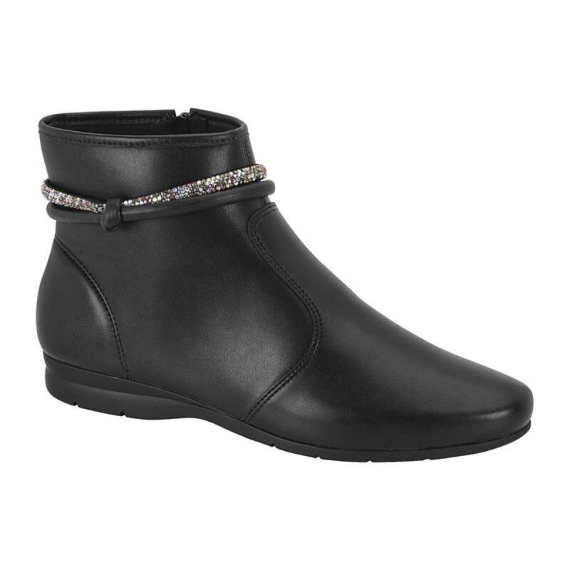 Bota Beira Rio Cano Baixo com Strass - Feminina - Preto 01st em Oferta na Shopee