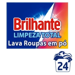 Sabão em Pó Brilhante Roupas Brancas e Coloridas Limpeza Total 1,6kg