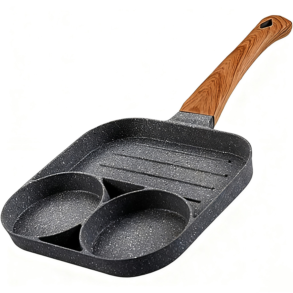 Frigideira Antiaderente 3 em 1 com Divisórias