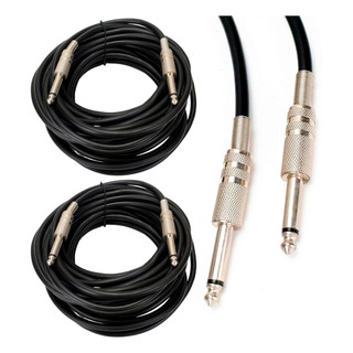 Kit 2 Cabo De Guitarra Violão P10 Mono X P10 Mono 10m Metros