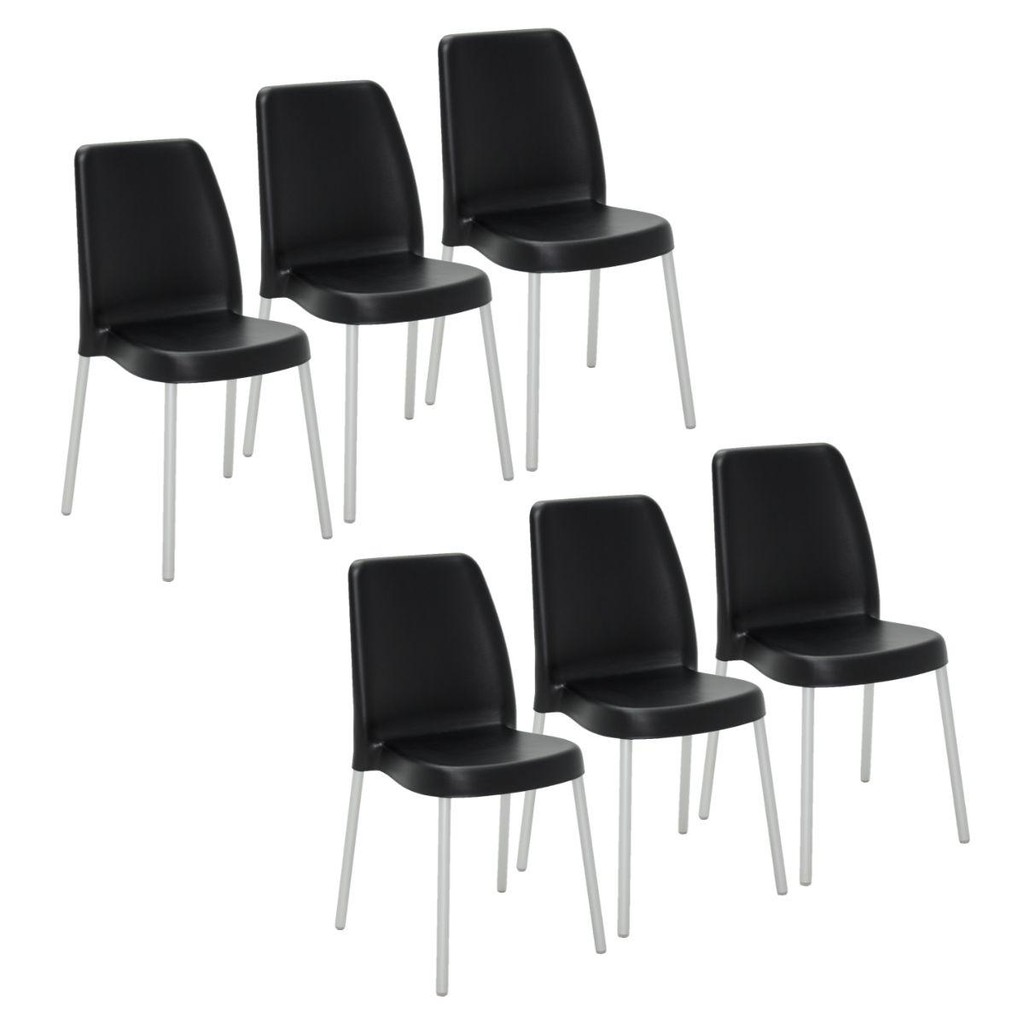 Conjunto 6 Cadeiras Vanda em Polipropileno Preta Tramontina