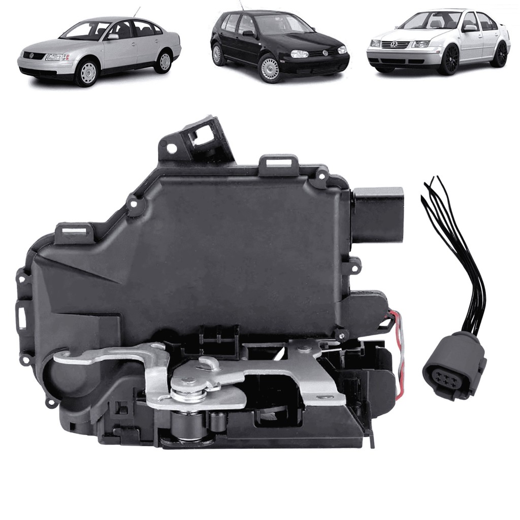 Kit Fechadura Elétrica Porta Traseira Direita Golf Bora Passat Alemão Com Chicote Plug 1999 2000 2001 2002 2003 2004
