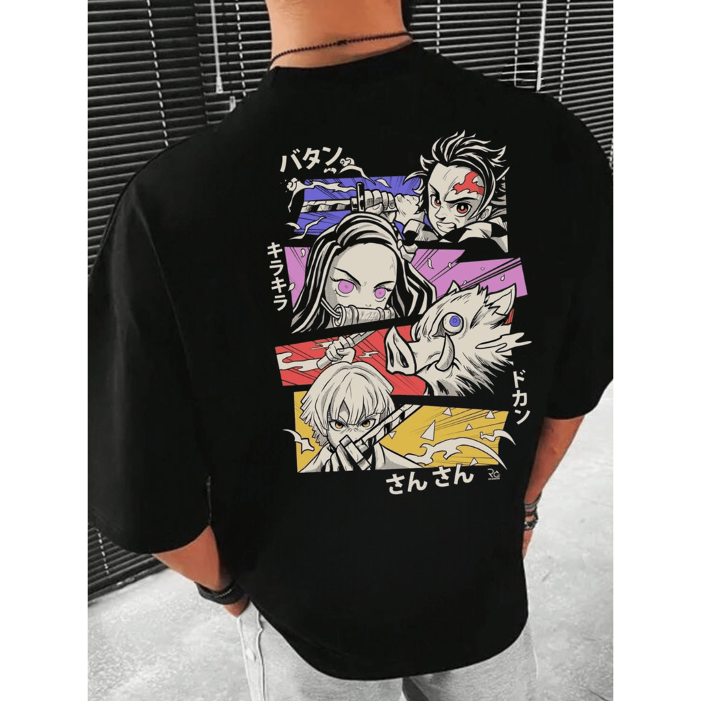 Camiseta Oversized  Aesthetic Anime Camisa Larga Over Estampada Streetwear Unisex