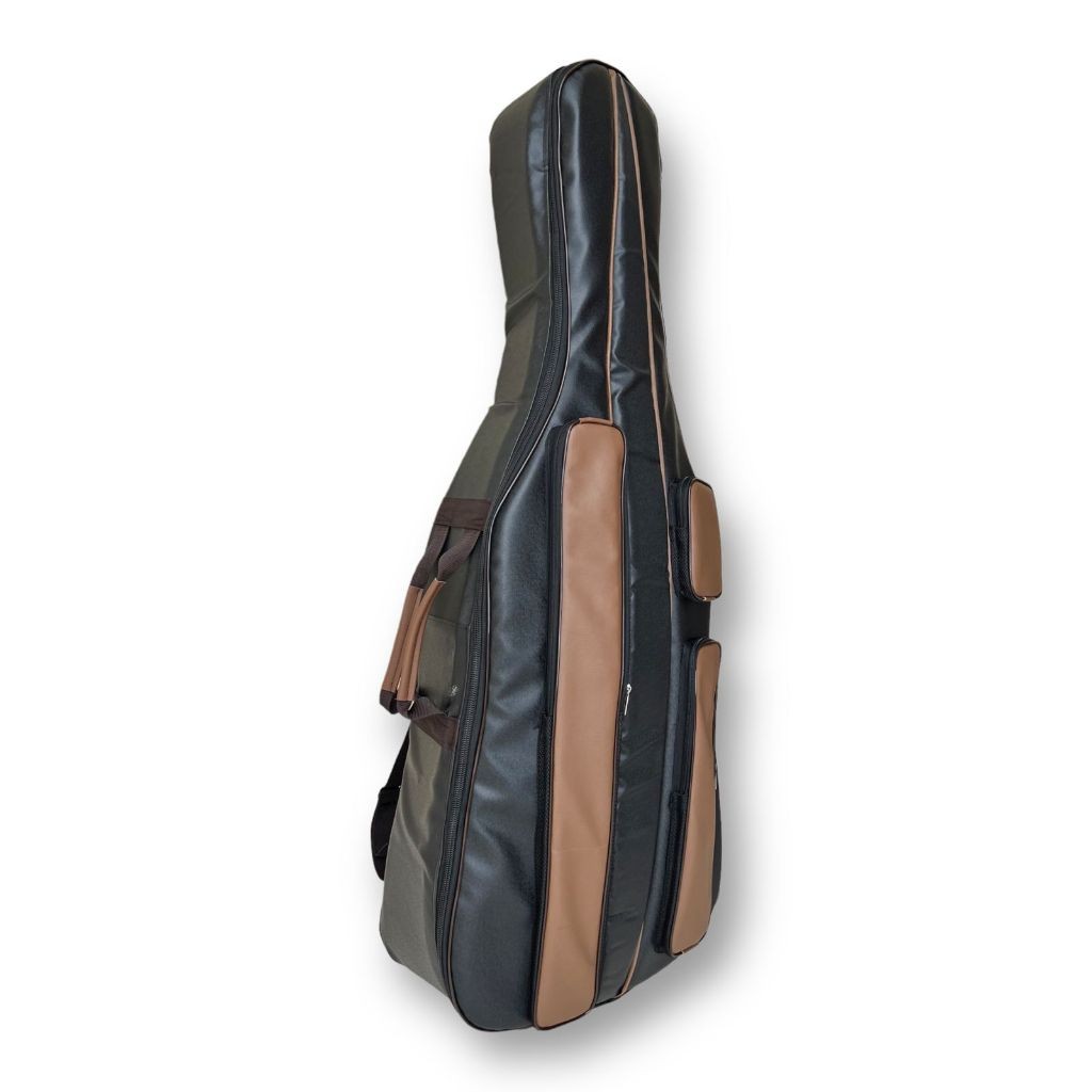 Semi Case Violoncelo 4/4 Volcano Premium Couro Marrom/Preto