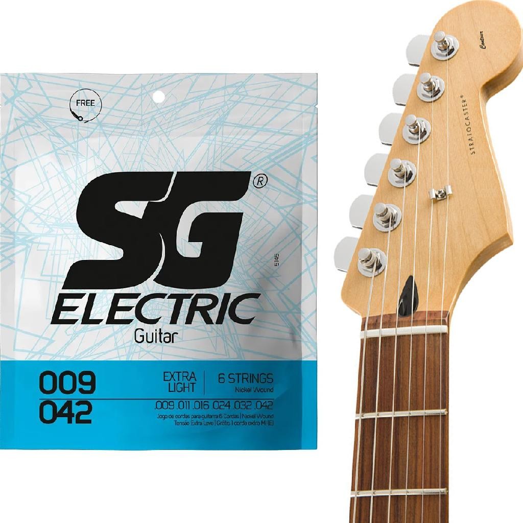 Encordoamento para Guitarra SG Tensão Leve 009 Niquel