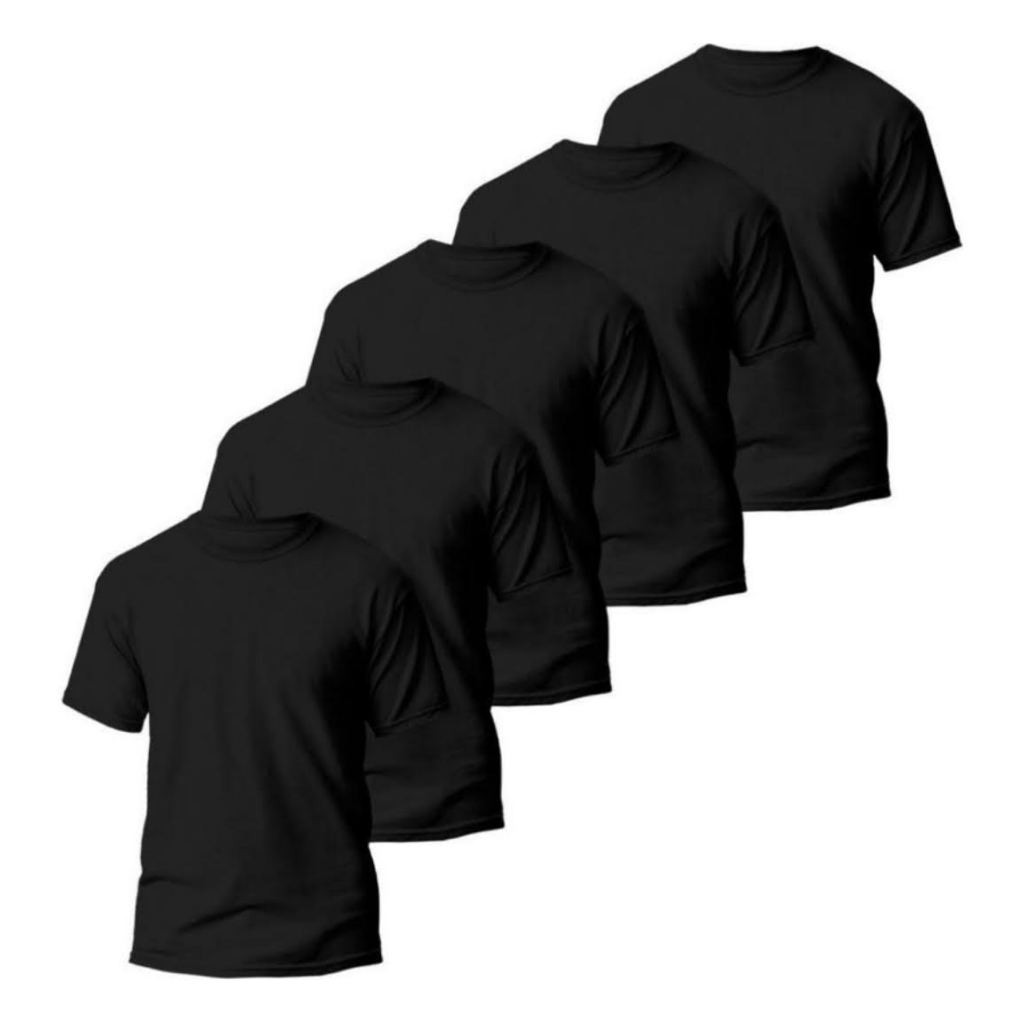 Kit 5 Camiseta Básica Masculina Lisa Branca 100% Algodão Camiseta sem Estampa Uniforme Camisa Branca