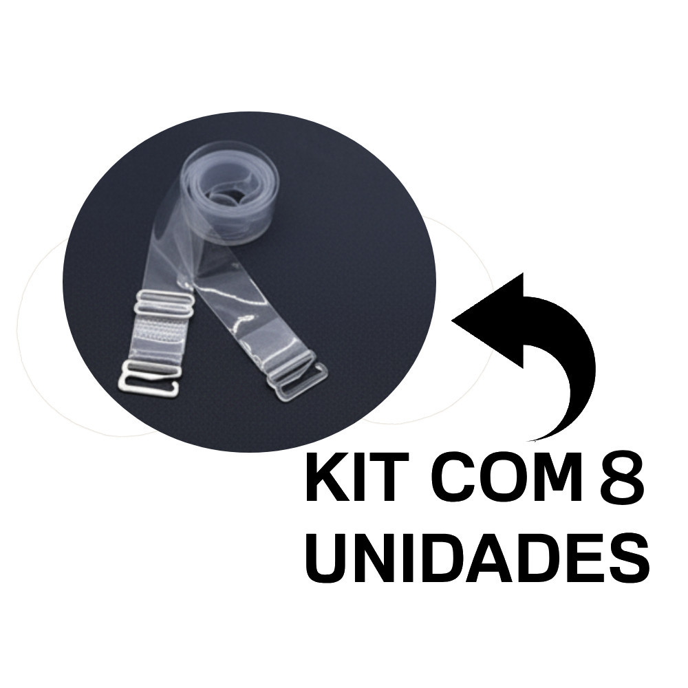 Kit 2 à 8 Alças de Silicone Invisível Para Sutiã Transparente Antialérgica Ajustável e Confortável