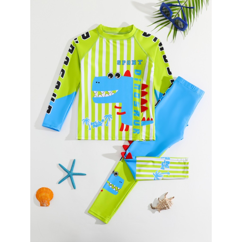 Conjunto Roupa de Banho Infantil Blusa Mnaga Longa e Calça Surf Proteção UV50+ Moda Praia Verão 2025 em Oferta na Shopee
