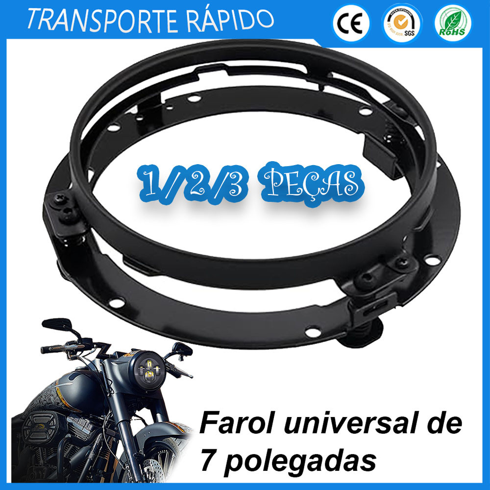 1/2 Unidade Preto Suporte Farol Led Angel Eyes 7 Polegadas Para Jeep Fusca Opala Kombi Troller Constelation Universal