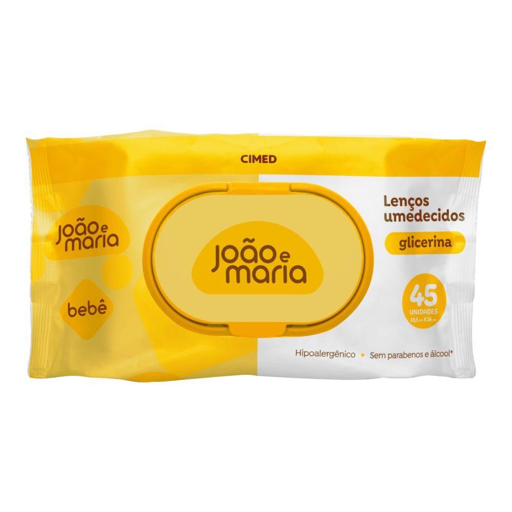 Lenco Umedecido Joao E Maria Bebe Glicerina 45 Unidades