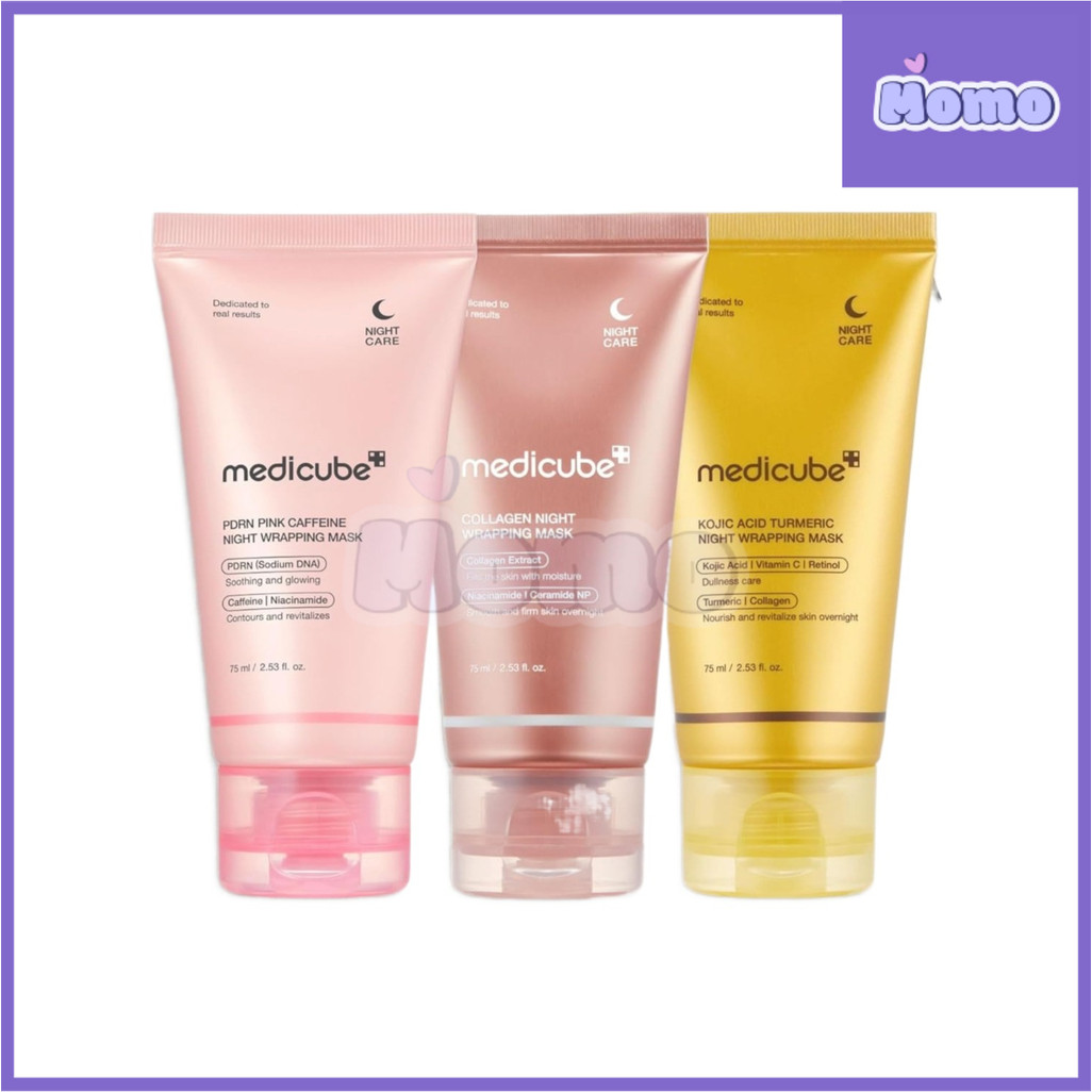 medicube collagen night wrapping mask large Embrulho Colágeno rosa PDRN cúrcuma ácida 75ml