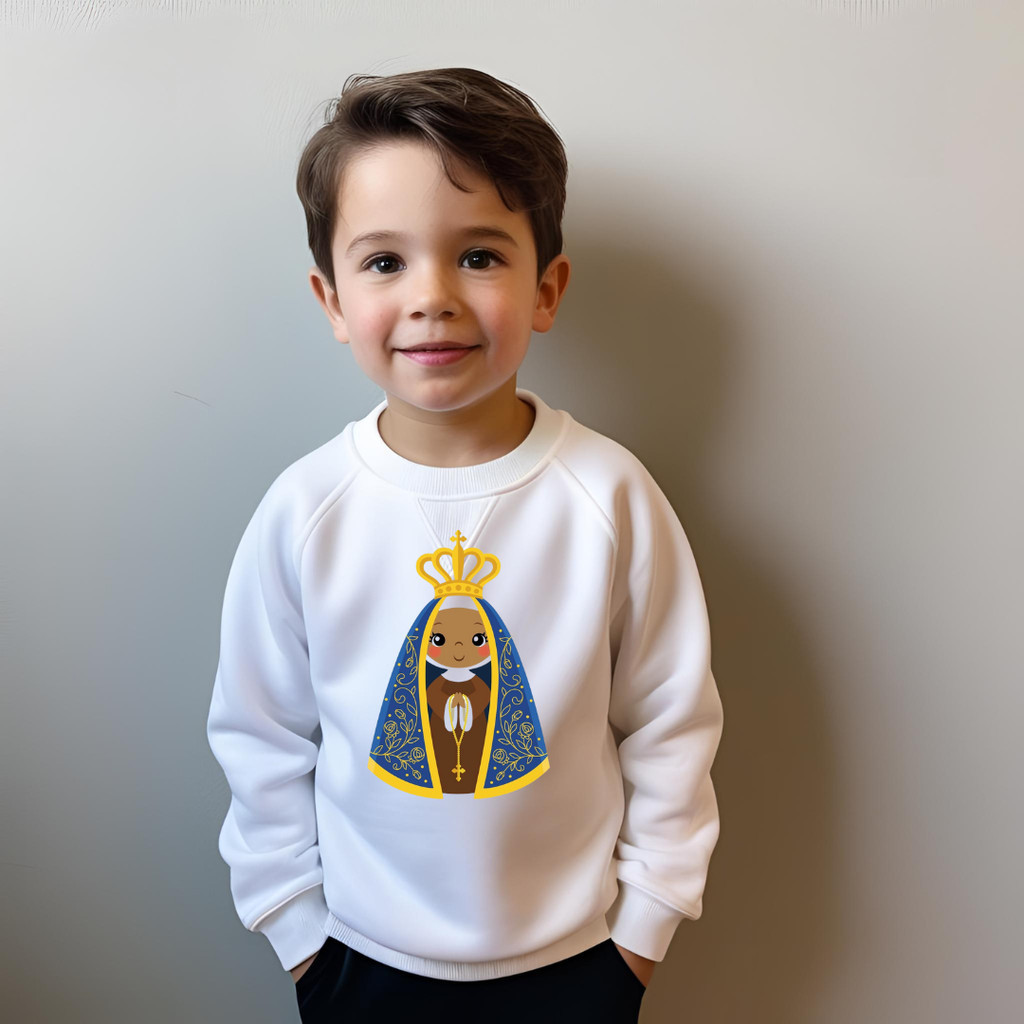 Blusa Masculina Batizado Moletom Infantil Masculino Básico moletom infantil Gola careca estampado