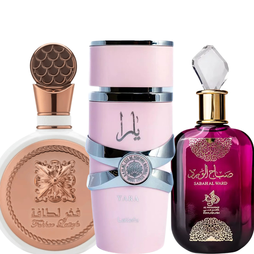 Kit 3 Perfumes Feminios Árabes 100ml Embalagem de Vidro Lacrado Envio Imediato