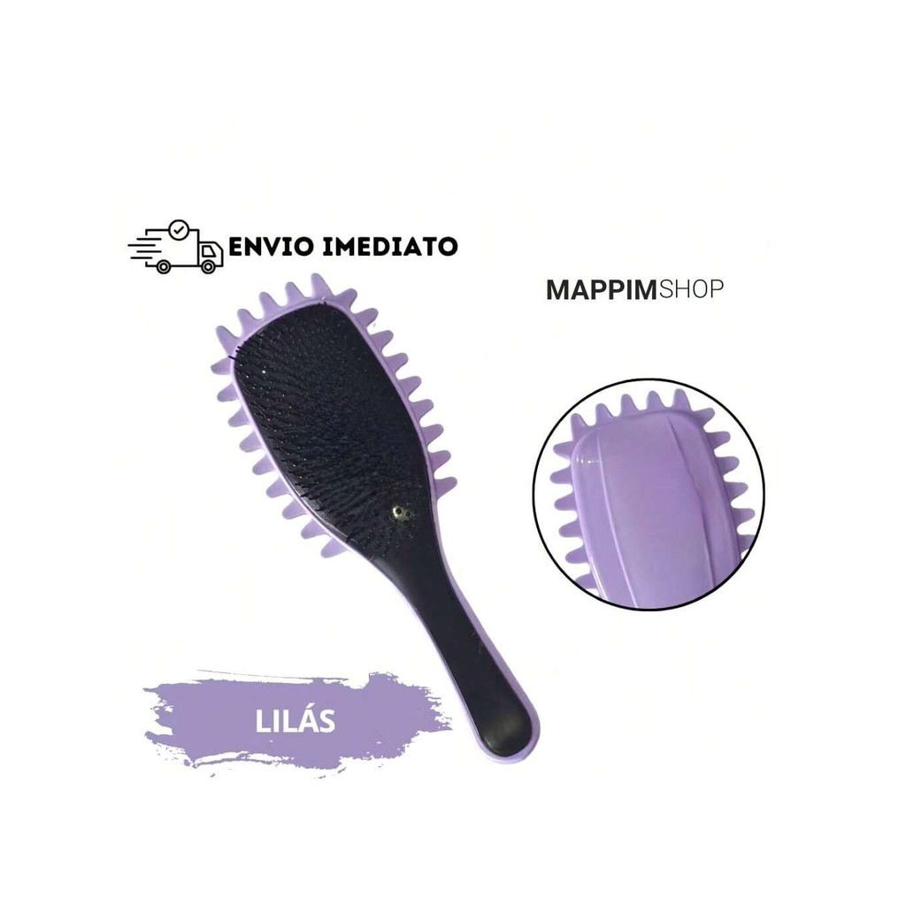 Escova Onda Finalizadora Beauty Flash Definição de Cachos e Finalização Para Cabelo Cacheado Crespo(LILAS)