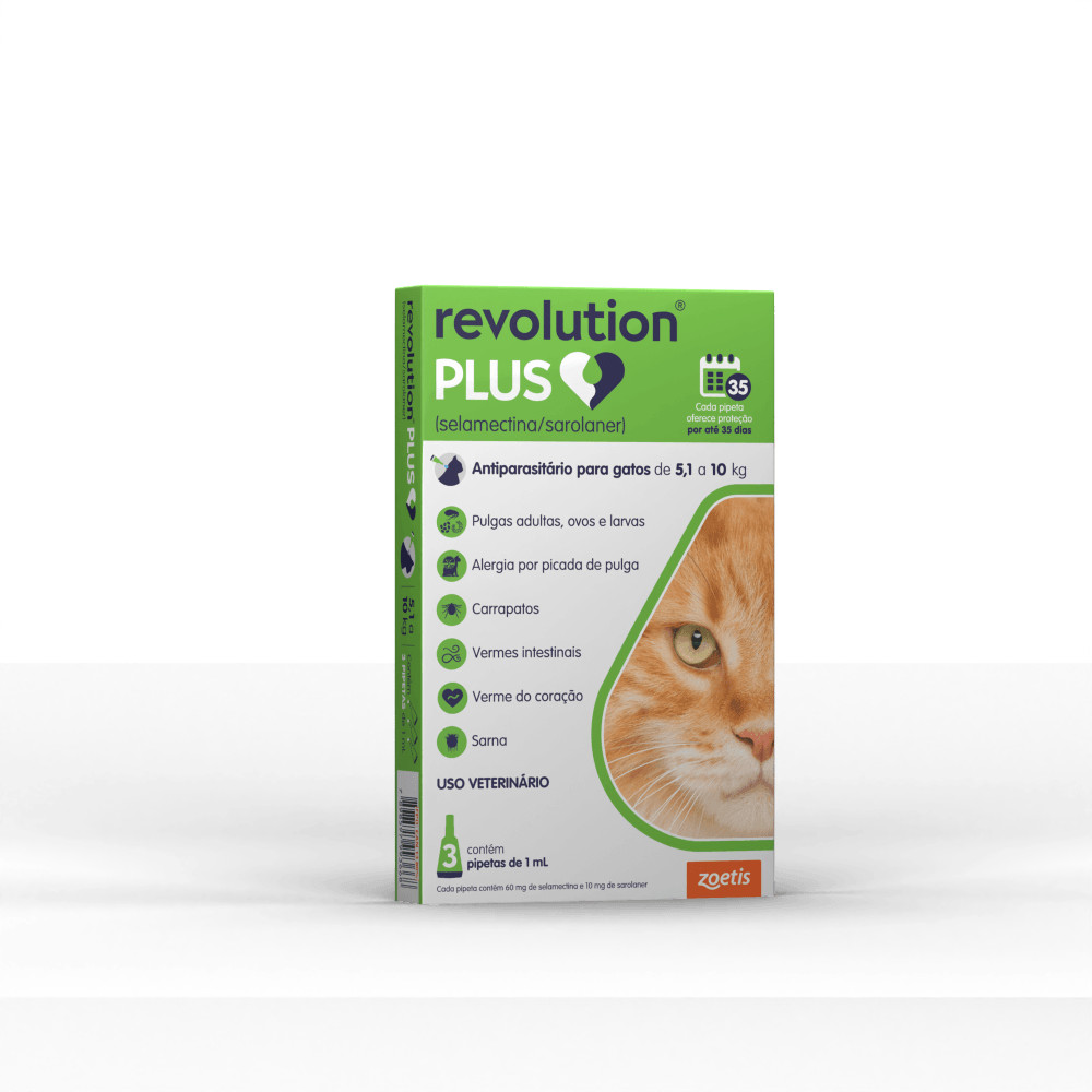 Revolution Plus 5 a 10kg Gatos 1,00 mL c/3