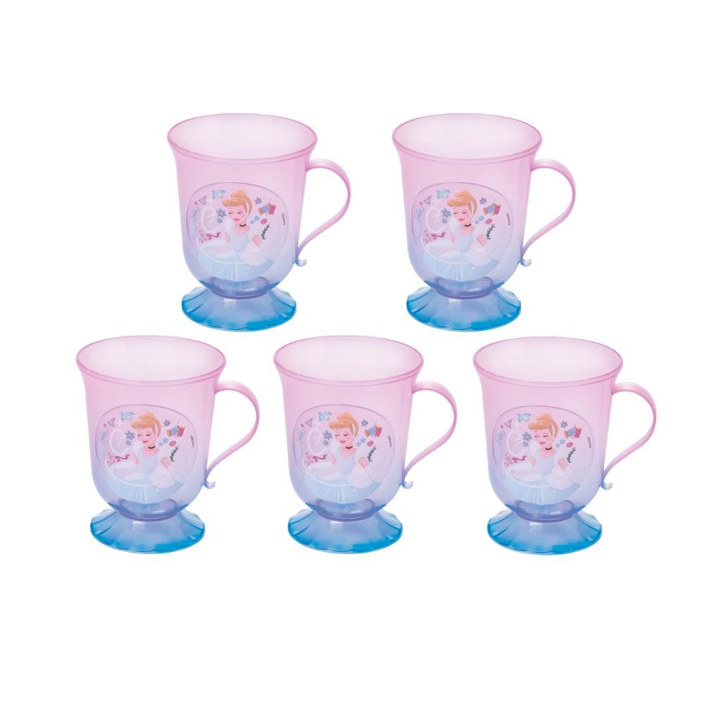 Kit 5 Xícaras Chá das Princesas Brunch Cinderela Lembrancinha Presente Colecionável Disney Plasútil em Oferta na Shopee