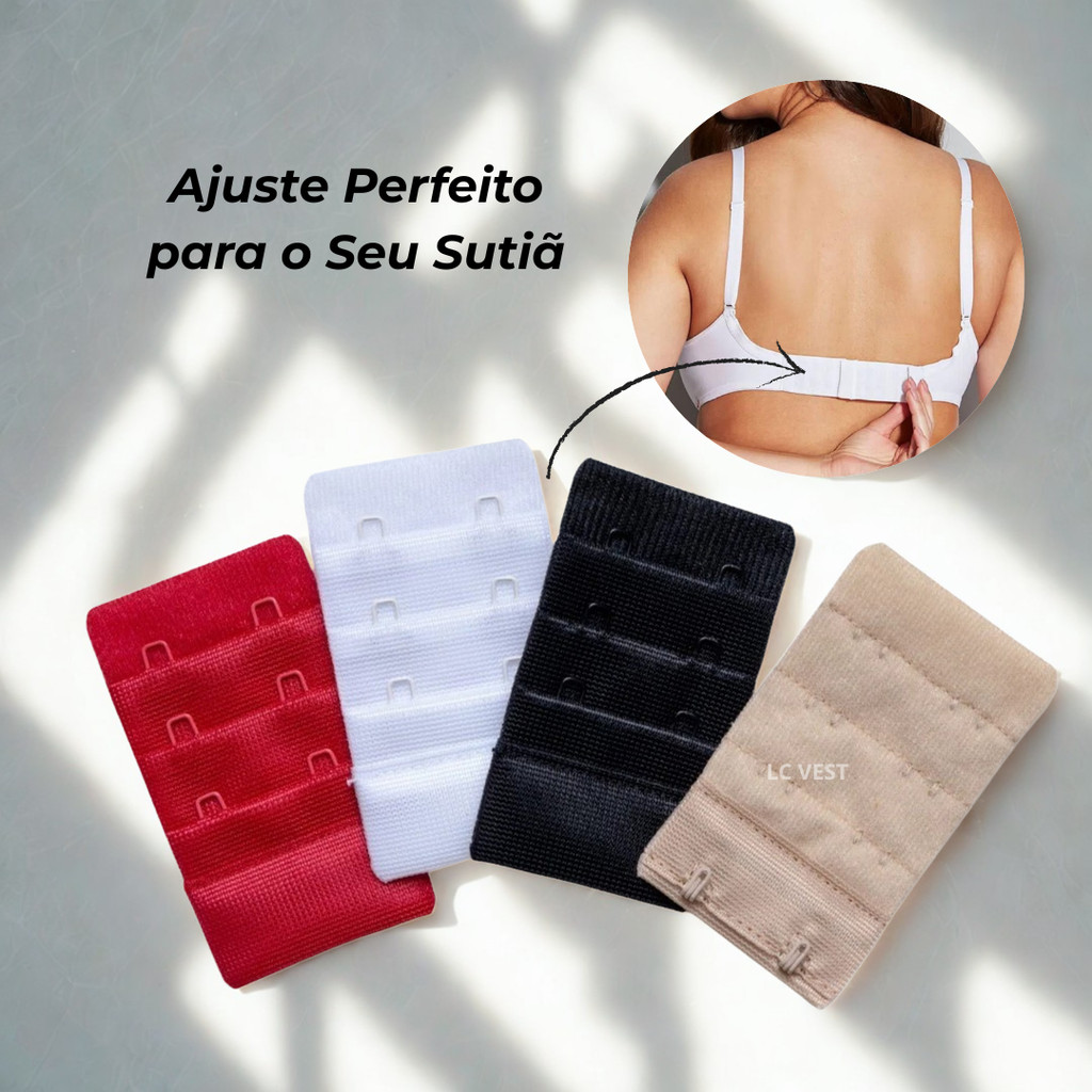 Extensor de Sutiã Médio 2 Ganchos Ajustável Mais Conforto no Dia a Dia