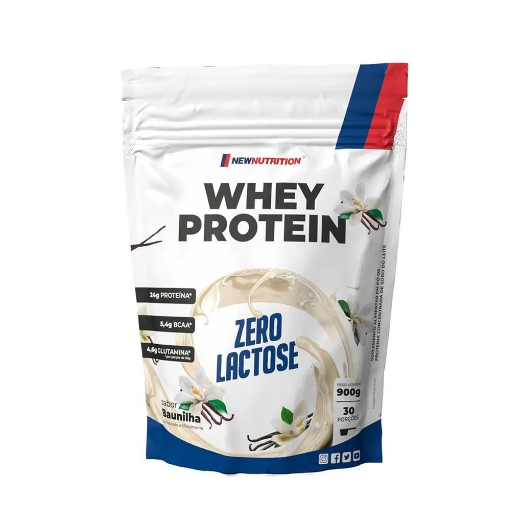 Whey Protein Zero Lactose - 900g Refil Baunilha - NewNutrition em Oferta na Shopee