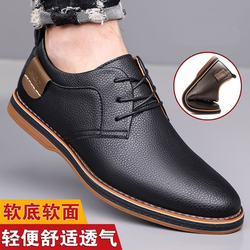 Sapatos de couro masculinos 2026 novo estilo sapatos casuais de sola macia 46 couro genuíno Formal negócios sapatos de c