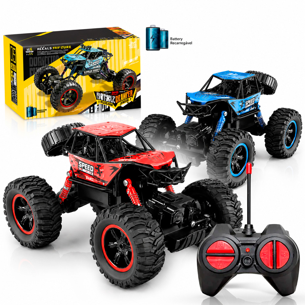 Carrinho Controle Remoto Off Road 4x4 Rally Brinquedo Recarregável Monster Truck