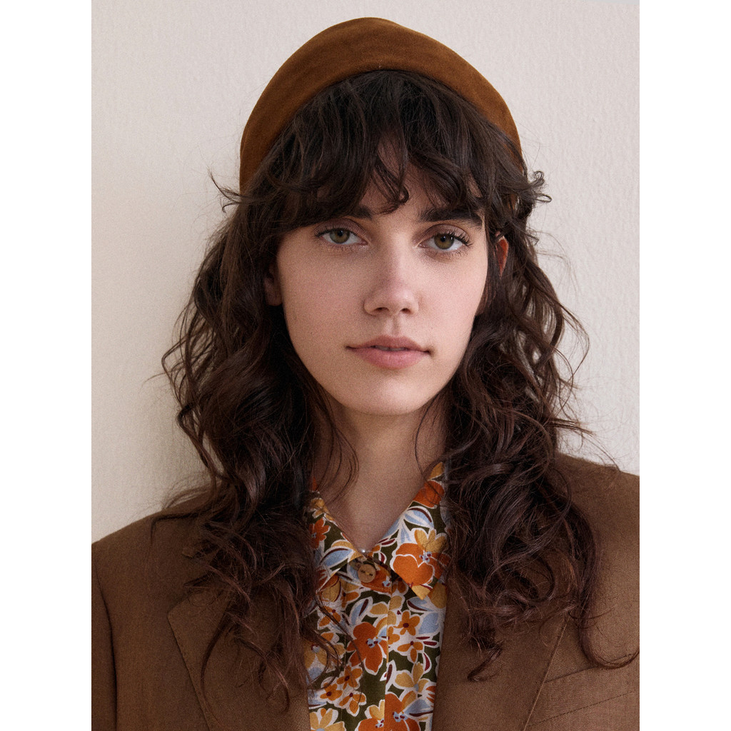 Little Worm "Filha Tiara" Grande Senhora Sensação Visual Cashmere Camurça Moda Retro Antiderrapante Tiara Joias