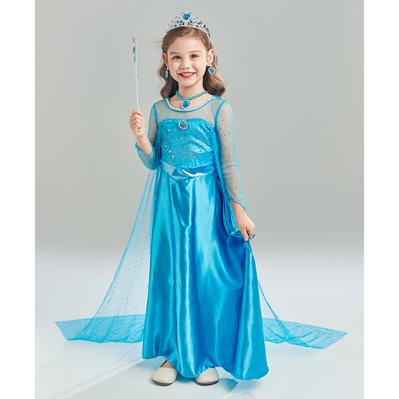 Elsa Vestido Princesa Vestido Meninas Vestido de Gaze Frozen 2 Elsa Vestido de Desempenho