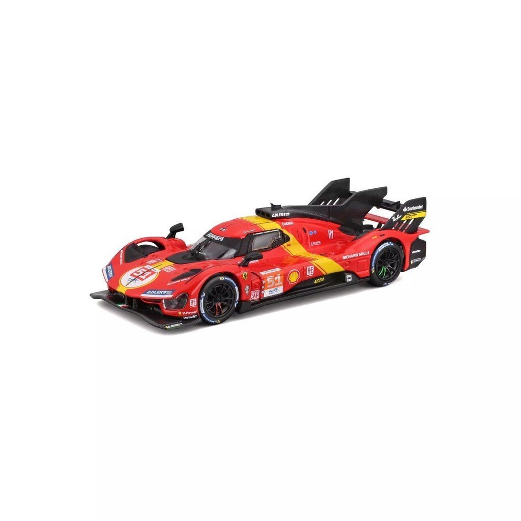 Modelo em Liga Metálica do Carro de Corrida Ferrari 499P Campeão de Le Mans em Escala 1:64 83 Caixa padrão