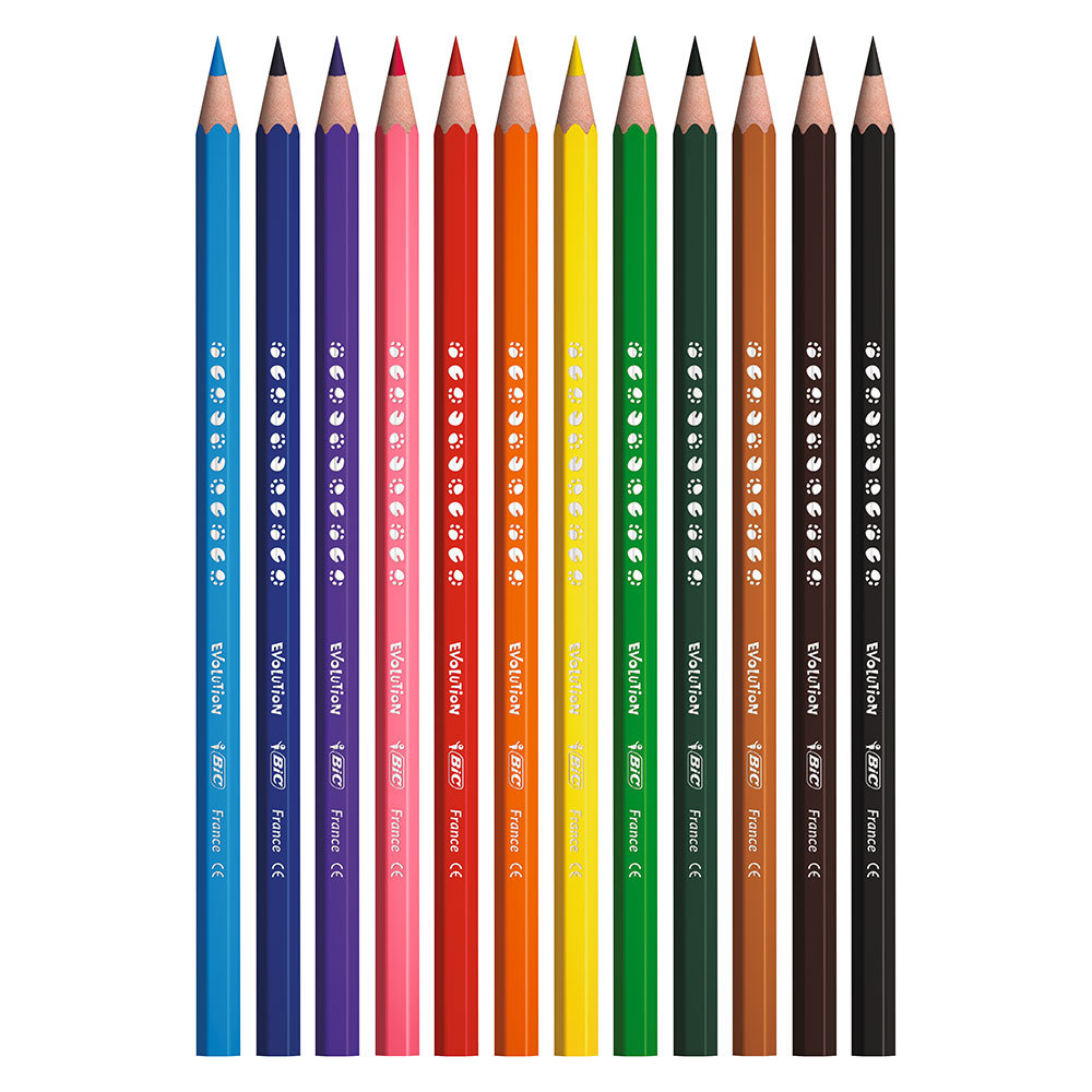 Lápis de cor 12 cores Evolution Sextavado Bic · foto 2